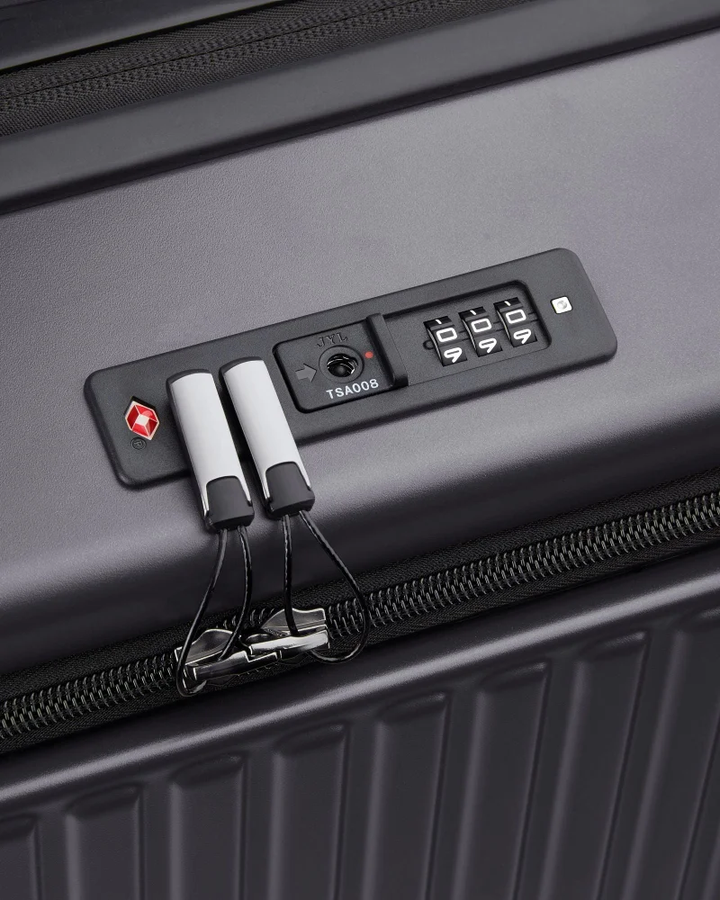 DELSEY Paris  securitime front opening 65 cm 4 double wheeled expandable check-in luggage trolley case - anthracite  | Best Price UAE